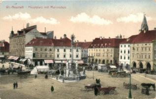 Wiener Neustadt, Hauptplatz mit Mariensaule / main square, market (EK)