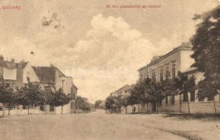 Ipolyság, Sahy; Magyar királyi postaépület, utca, kiadja Neumann Jakab / post office, street (b)