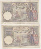 Jugoszlávia 1929. 100D (6x) közte 2db sorszámkövető + Szerbia / Német megszállás 1941. 1000D (500D-o...