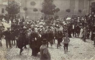 1907 Miskolc, református templom, vármegyei nemesurak, református püspök, photo (EK)