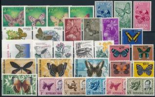 Lepke, természet motívum 31 klf bélyeg, Butterfly, nature 31 stamps