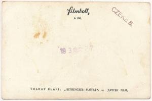 Tolnay Klári aláírása őt magát ábrázoló fotólapon