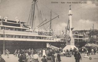 Genova, Porto, Ponte Federico Guglielmo / port, bridge, steamship, monument