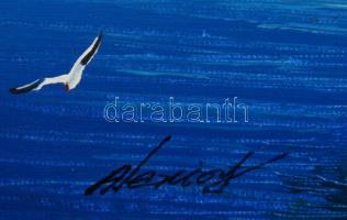 Aleniof jelzéssel: Kikötő bejárat. Olaj, vászon, keretben, 44×34 cm