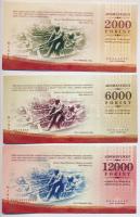 Budapest 2010. 2000Ft + 6000Ft + 12000Ft "Adományjegy az árvíz és a vörösiszap károsultjainak j...