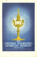 1938 Budapest XXXIV. Nemzetközi Eucharisztikus Kongresszus; Főoltár, körmenet - 3 db képeslap / 34th International Eucharistic Congress - 3 postcards