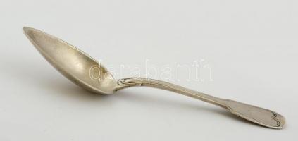 Antik ezüst (Ag.) kanál monogrammal, jelzett, h: 21 cm, nettó 87g