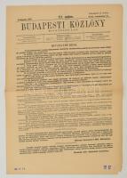 1919 Budapesti Közlöny, 1919. szeptember 16., 111. szám, benne a megszálló román parancsnokság híreivel.