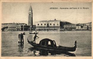 Venice, Venezia; Panorama dallIsola di S. Giorgio, gondola (Rb)