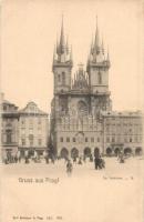 Praha, Prag; Altstädter Ring und Teinkirche / Old Town Square, Tyn church, Carl Bellmann