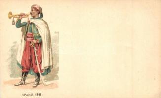 Spahis 1845 / Algerian spahi in French Army, litho