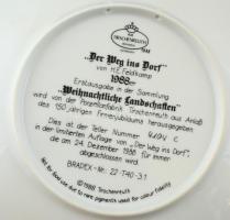 Karácsonyi tájak. Tirschenreuth bajor porcelán tányér sorozat. Gyűjtői, limitált széria. 9 db különf...