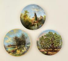 Karácsonyi tájak. Tirschenreuth bajor porcelán tányér sorozat. Gyűjtői, limitált széria. 9 db különf...