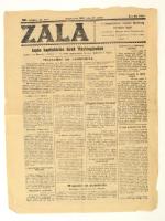 1944 Zala poltikai hetilap. A Nagykanizsai Nemzeti Bizottság hivatalos lapja, 1945. március 16., 50 évf. 30. szám, benne Szálasi Ferenc elfogásának hírével, viseltes állapotban.