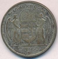 1930. 5P Ag "Horthy jobbra" T:3 patina
Adamo P8