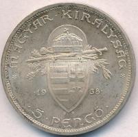 1938. 5P Ag "Szent István" T:1-,2 patina
Adamo P8.1