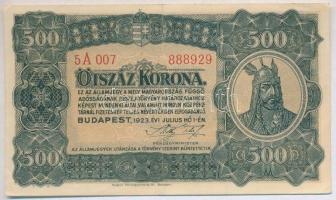 1923. 500K Magyar Pénzjegynyomda Rt. Budapest T:II- Adamo K34