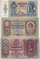 1939. 5P + 1936. 10P (2x) egyik csillagos sorozatszámmal + 1930. 20P + 1941. 20P + 1932. 50P + 1930....