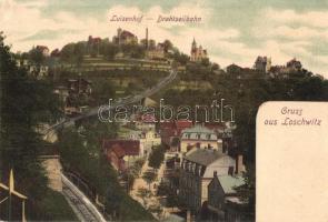 Dresden, Weisser Hirsch-Loschwitz, Luisenhof, Drahtseilbahn / cable car (kis szakadás / small tear)