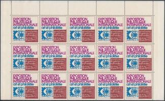 1975 Arphila bélyegkiállítás Párizs levélzáró 30-as hajtitt teljes ív