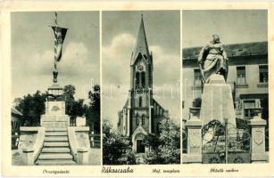 Budapest XVII. Rákoscsaba, Országzászló, Református templom, Hősök szobra (EK)