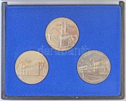 NDK 1987. "750 éves Berlin" 3db klf fém emlékérem Berlin címereivel, eredeti dísztokban T:...