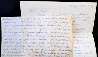 cca 1982 Tűz Tamás (Makkó Lajos, 1916-1992) és Szitha Ilona (1946-?) emigráns magyar költők levelei ...