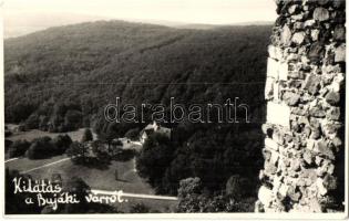 1951 Buják, kilátás a bujáki várról, vadászkastély, Sztanek Ede photo (fa)