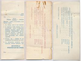 DN "Ásványolaj Nyilvántartási Iroda" utalvány 100 illetve 200 liter Motalko-ról (3xklf), k...