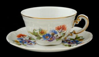 Zsolnay virág mintás mokkás készlet, hiányos, matricás, jelzett, hibátlan