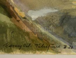 Udvary Pál (1900-1987): Tátrafüred. Akvarell, papír, jelzett, üvegezett keretben, 35×49 cm