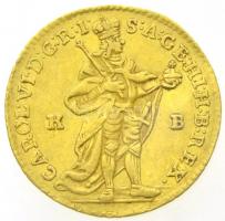 1738KB Dukát Au III. Károly Körmöcbánya (3,45g) T:2,2- kissé hullámos lemez /  Hungary 1738KB Ducat Au Charles III (Charles VI) Kremnitz (3,45g) C:XF,VF slightly wavy coin  Huszár: 1586., Unger II.: 1165.