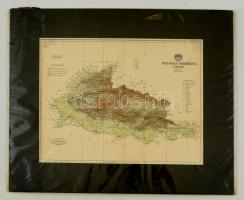 1897 Pozsega vármegye térképe. Tervezete: Gönczy Pál, Bp., Posner Károly Lajos és fia, paszpartuban, jó állapotban, 21x27 cm. 1897 Map of Pozsega (Požega/Poschega/Posega) county. planned by Pál Gönczy, in paspartu, in good condition, 21x27 cm.