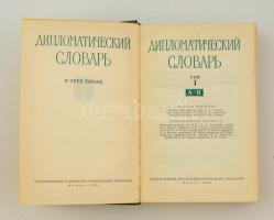 Diplomáciai szótár. Főszerk.: Gromiko, A. A. et al. 1-3. köt. Moszkva, 1960-1964, Politizdat. Orosz ...