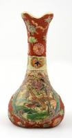 Satsuma váza, jelzett, részben kézzel festett, hibátlan, m:23 cm