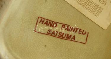 Satsuma váza, jelzett, részben kézzel festett, hibátlan, m:23 cm