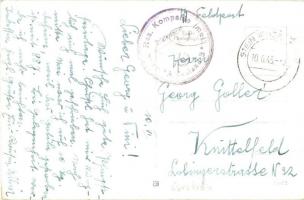 1943 Kamnik, Stein in Kamnik; panorama, 'Gend. Res. Kompanie (mot.) Alpenlands' stamp on t...