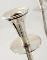 Dekoratív kilenc ágú fém gyertyatartó, kisebb karcolásokkal, jelzett (D.H.), m:52 cm