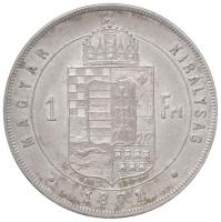 1871KB 1Ft Ag "Ferenc József / Középcímer" Körmöcbánya (12,32g) T:2 kis ph. / 
Hungary 18...