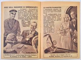 Budapest 1938. "Glória" forgókorongos sorsjegy füzetecske T:I- / 
Hungary / Budapest 1938...