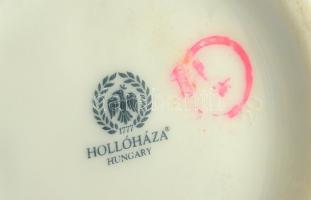 Hollóházi Erika mintás porcelán váza, matricás, hibátlan, jelzett, m: 14 cm