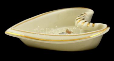 Zsolnay búzavirágmintás porcelán tálka, kézzel festett, jelzett, hibátlan, 9x12 cm