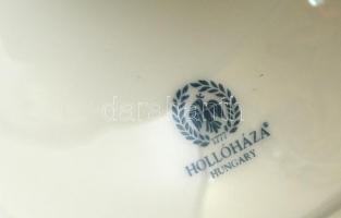 Hollóházi Erika mintás porcelán váza, matricás, hibátlan,  jelzett, m: 21 cm