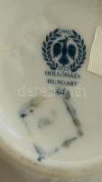 Hollóházi Erika mintás porcelán bonbonier, matricás, hibátlan, jelzett, m: 10 cm