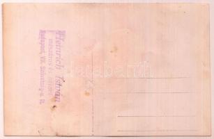 cca 1930 Bp., Heinrich István mészáros és hentes üzletportálja (VII. Szövetség u. 11.), hátulján pec...