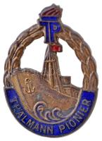 NDK ~1960-1970. "Thalmann Úttörők" zománcozott Br jelvény (25x35mm) T:2 GDR ~1960-1970. "Thalmann Pionier" enamelled Br badge (25x35mm) C:XF