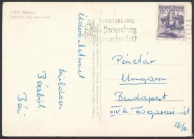 cca 1960 Káposzta Benő (1942- ) labdarúgó aláírása és sorai egy Bécsből küldött képeslapon.