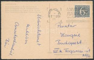 1961 Káposzta Benő (1942- ) labdarúgó aláírása és sorai egy Amsterdamból küldött képeslapon.