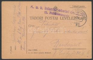 1917 Tábori posta levelezőlap / Field postcard K.u.k. Infanteriebataillon 3/38 11. Feldkompagnie + FP 396