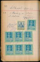 Fogorvos forgalmi adó könyve az 1923-1924-es időszakra 137 db forgalmi adó bélyeggel (vegyes címlete...